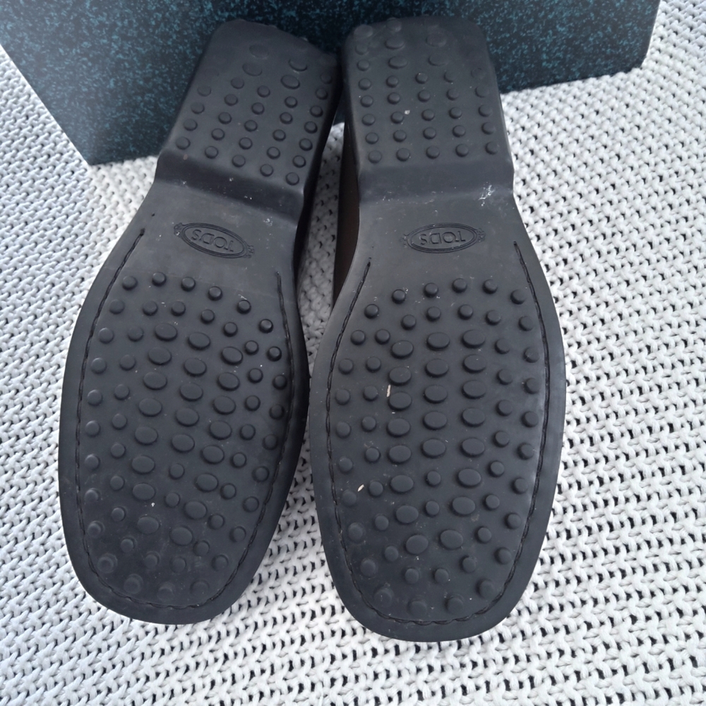 Tod's Patent Leather Grey/Berry Loafers Size 5
